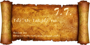 Tóth Tatjána névjegykártya